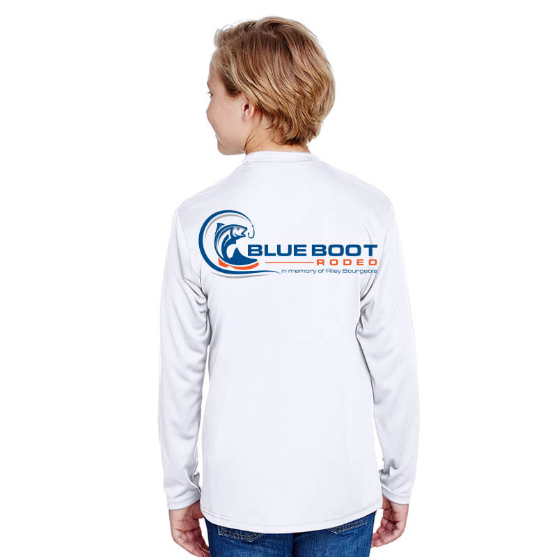 Youth White Long Sleeve Shirt - Dry Fit